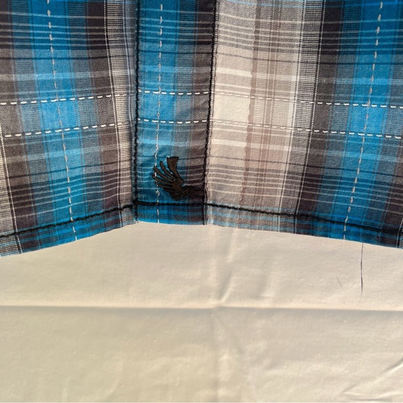 CODY JAMES Western Wear Blue Plaid Pearl Snap  Long Sleeve Shirt Size Medium - Picture 6 of 8